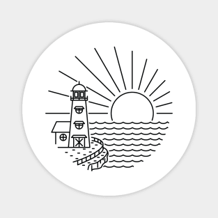 Lighthouse and Sunset Magnet